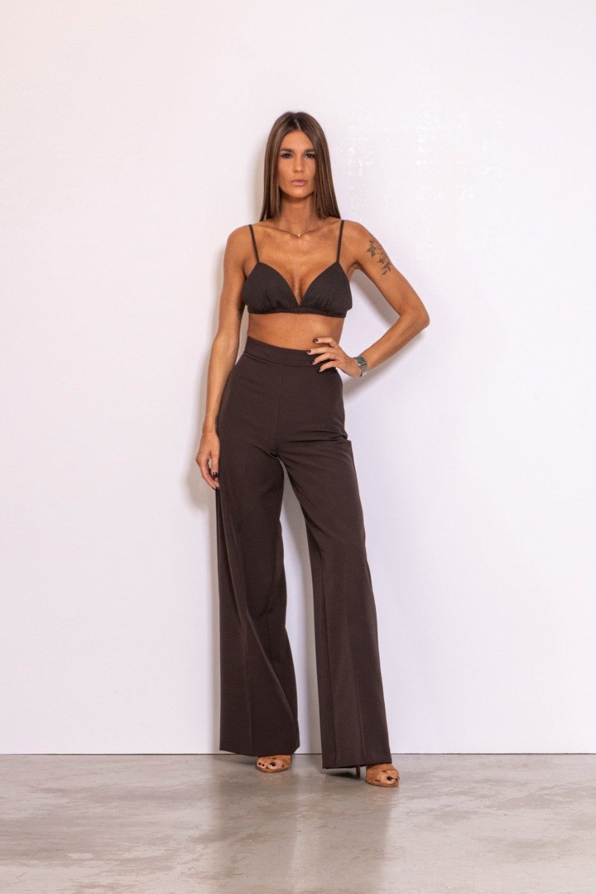 Preordine Amber Column Pants Dark Brown