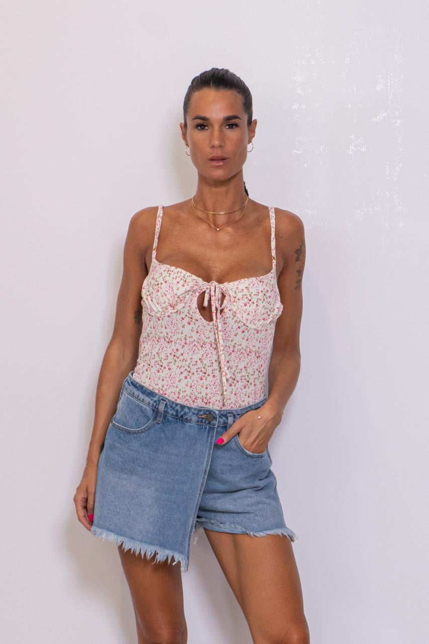 Body Floreale Burro E Rosa
