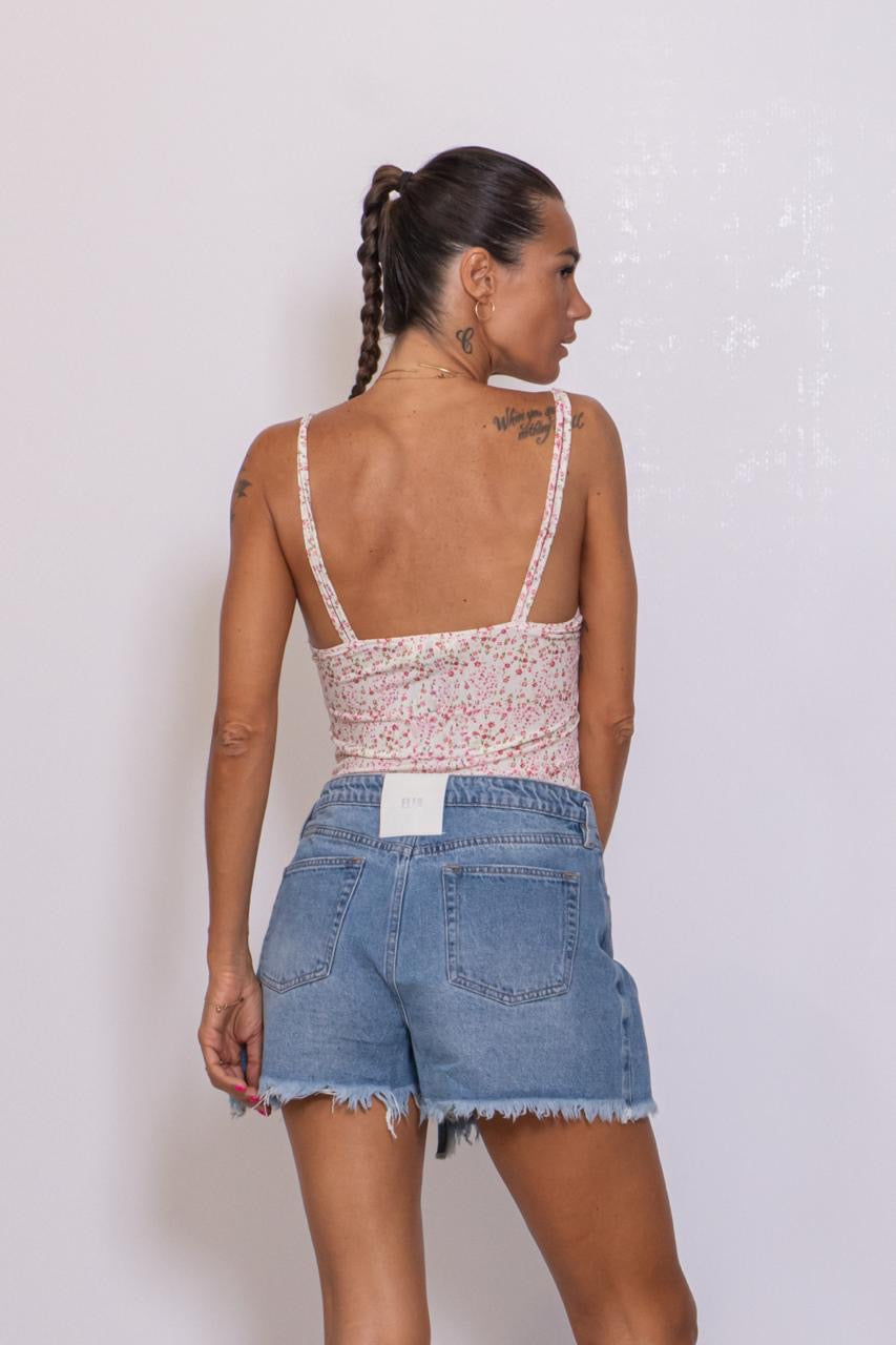 Body Floreale Burro E Rosa