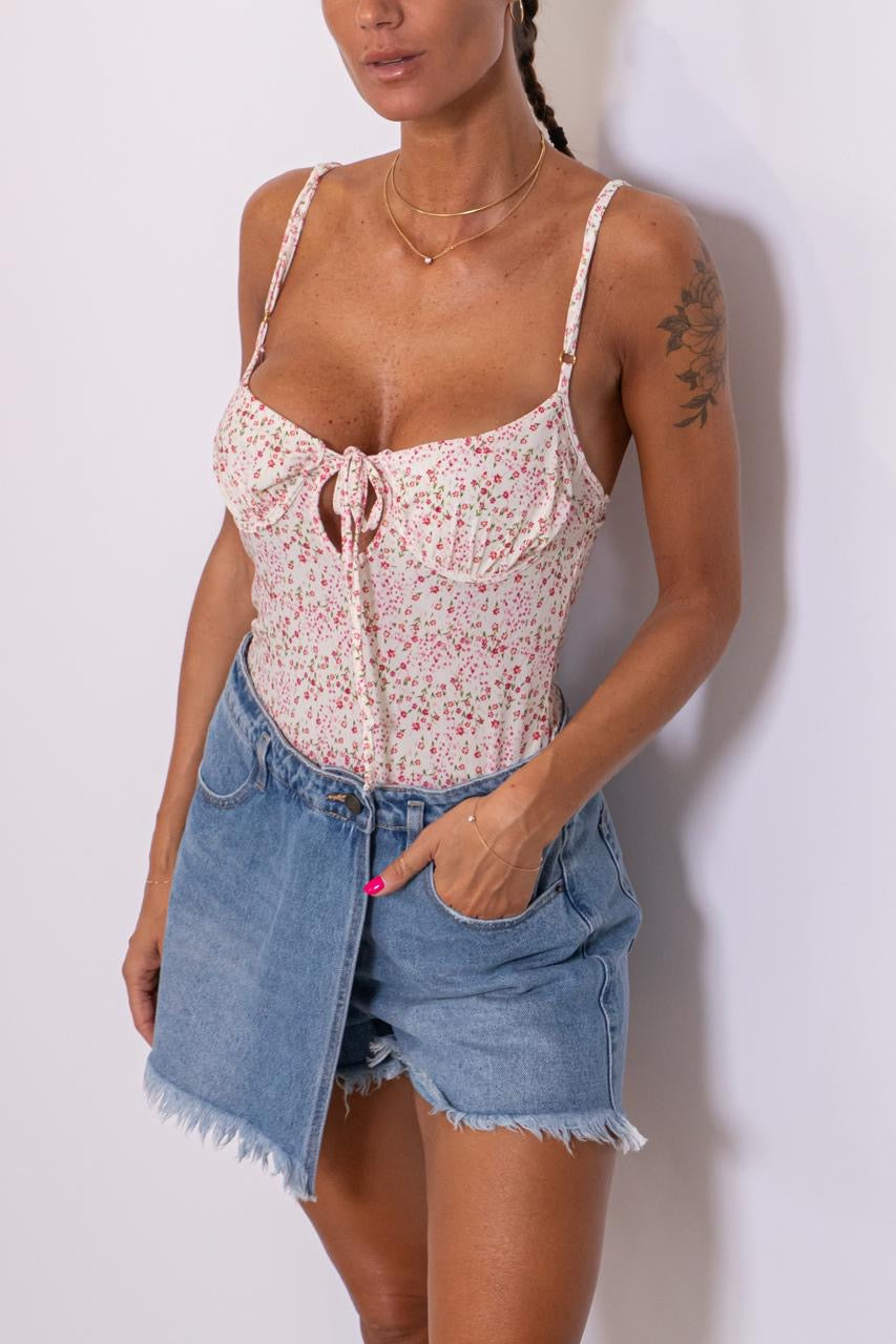 Body Floreale Burro E Rosa