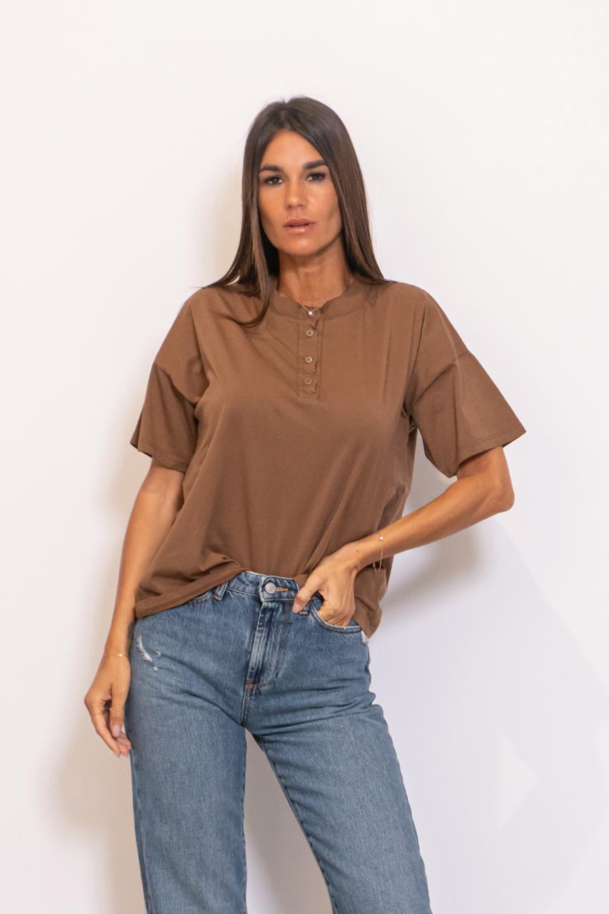 T-shirt Serafino A Maniche Corte