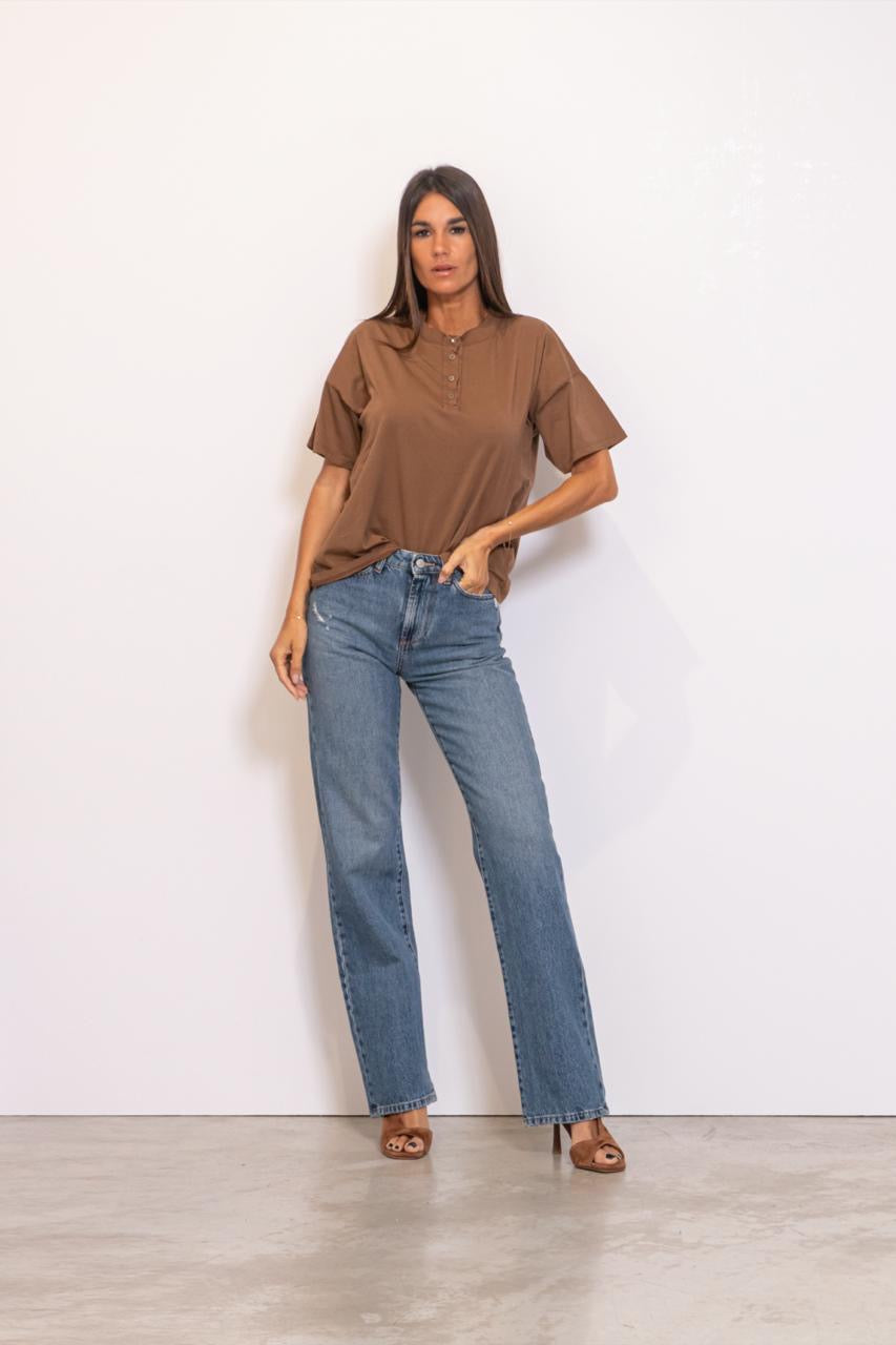 T-shirt Serafino A Maniche Corte