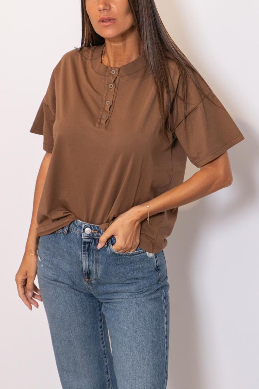 T-shirt Serafino A Maniche Corte
