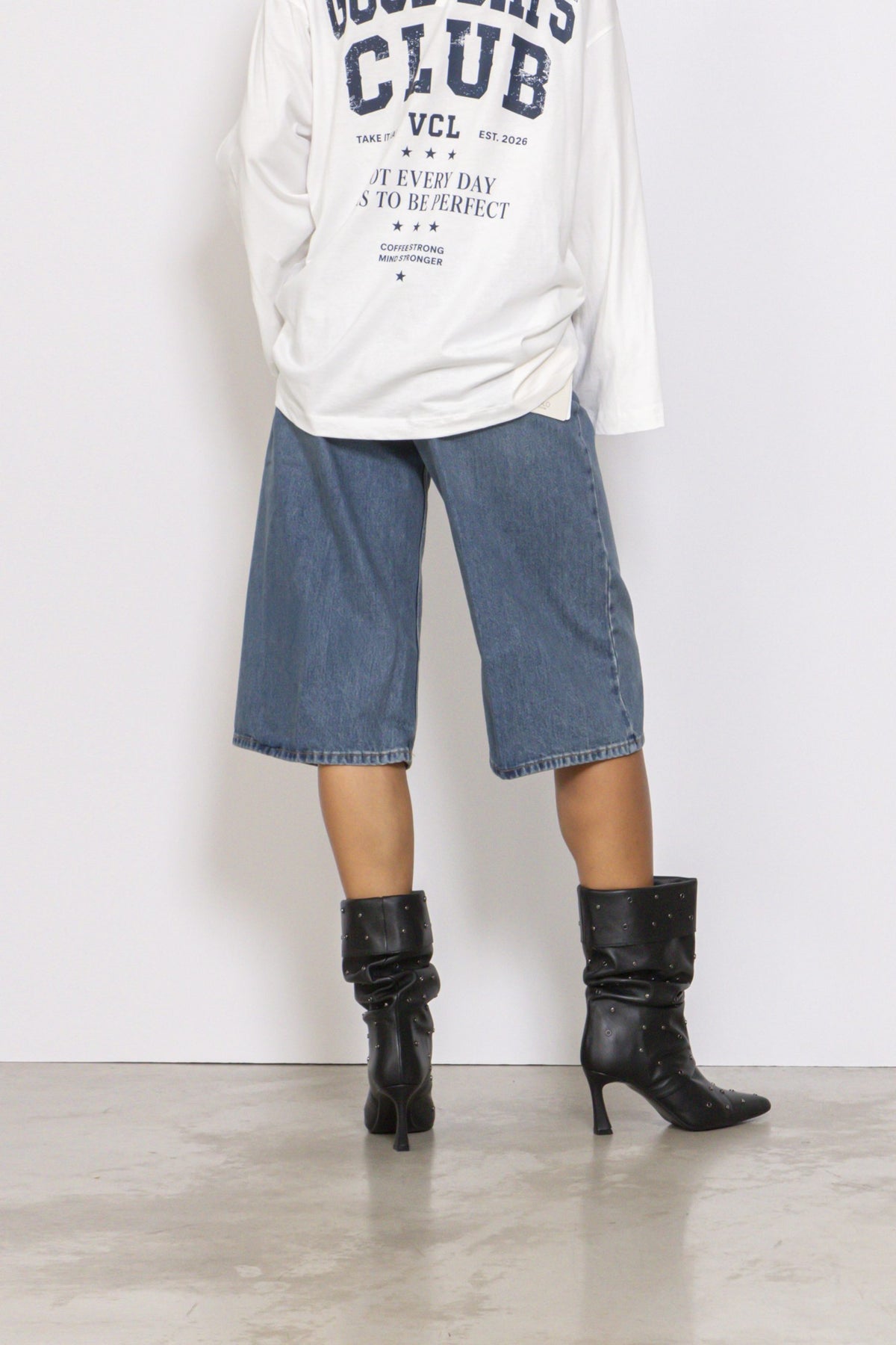 Jeans Bermuda Wide Leg