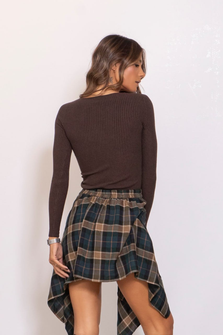 Maglia A Costine Scollo V