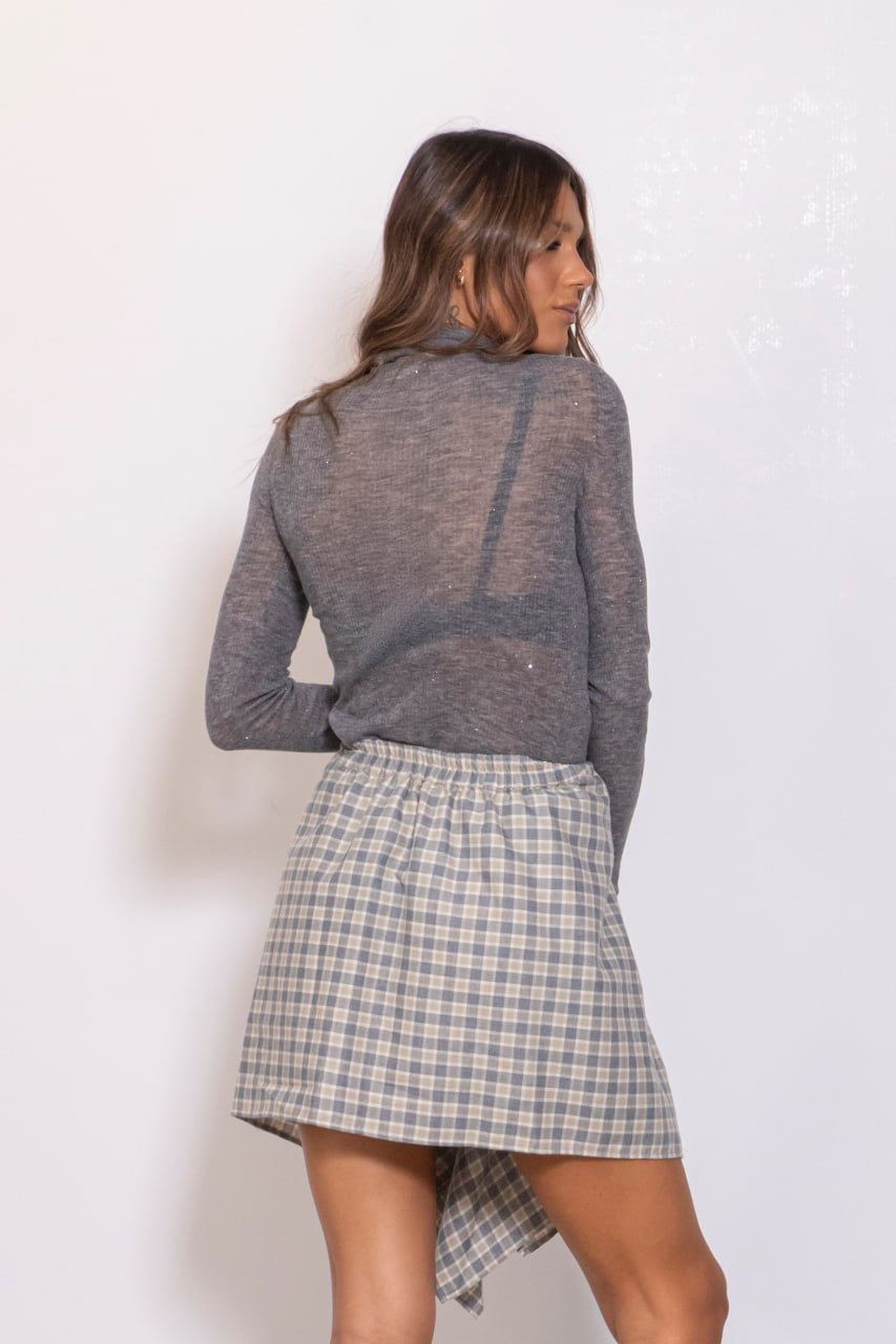 Maglia A Collo Alto Con Paillettes