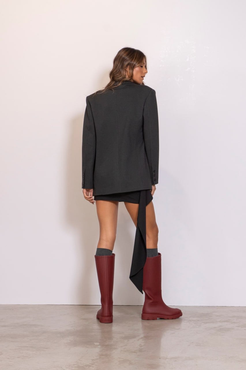 Blazer Relax Fit Con Ricami Gioiello Antracite