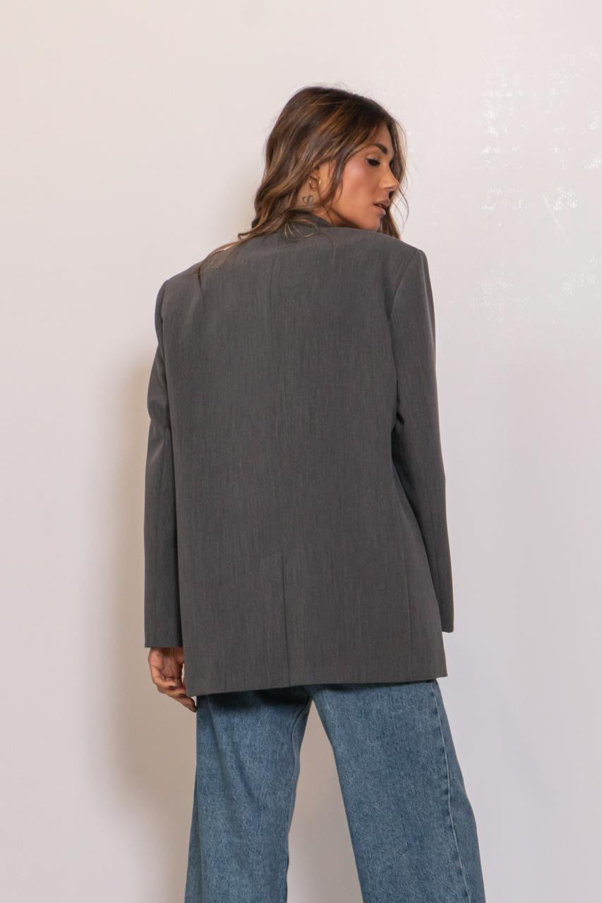 Blazer Over Doppiopetto Grigio
