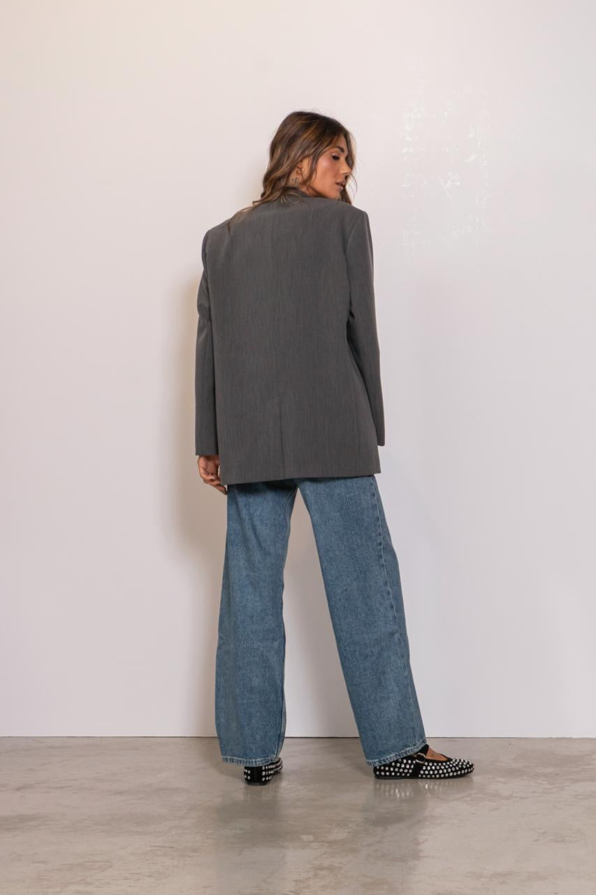 Blazer Over Doppiopetto Grigio