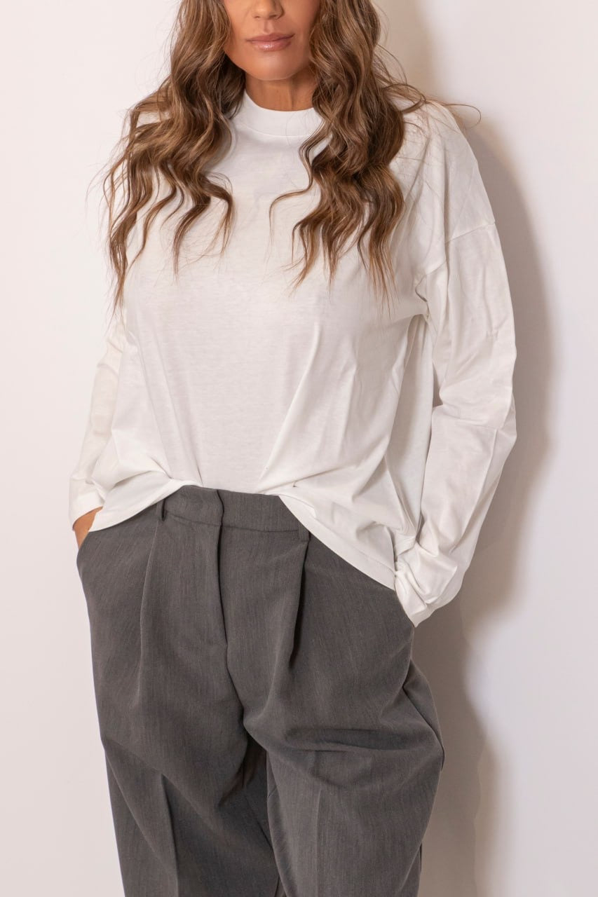 Pantalone Con Pinces Grigio Gamba Dritta