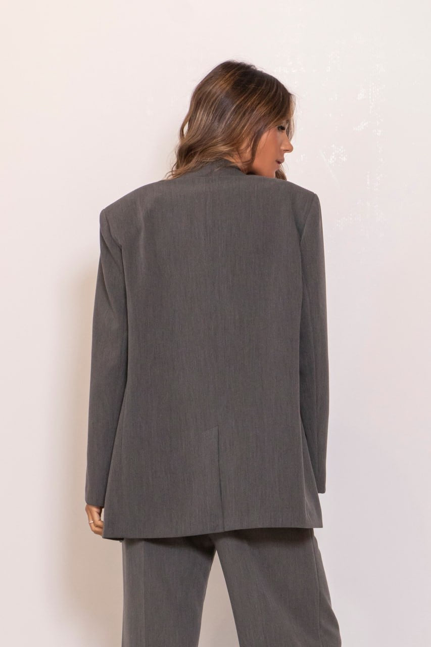 Blazer Over Doppiopetto Grigio
