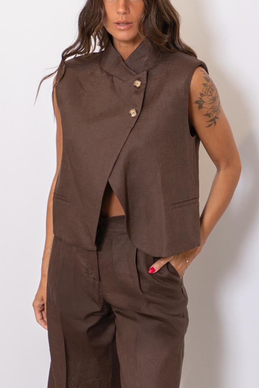 Gilet Smanicato Asimmetrico