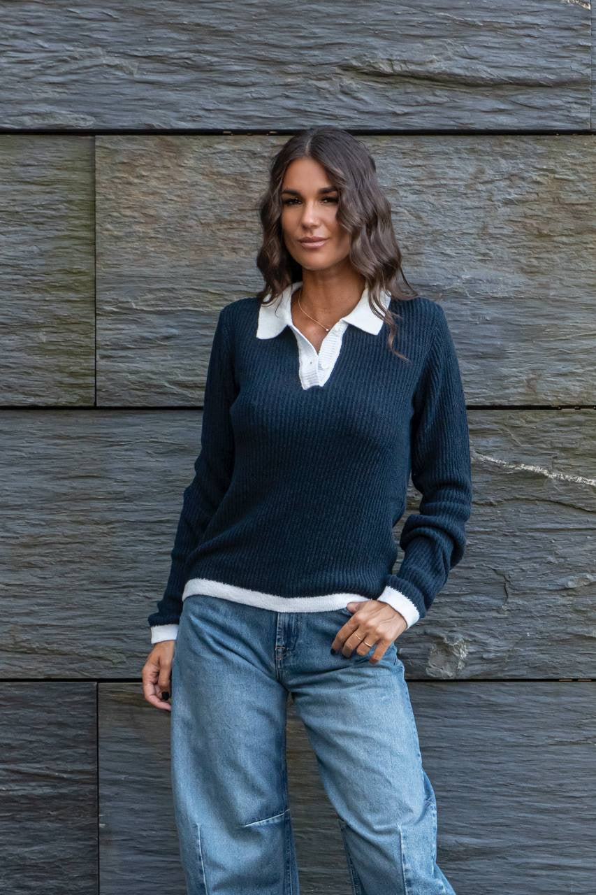 Kallie Knit Polo Blu