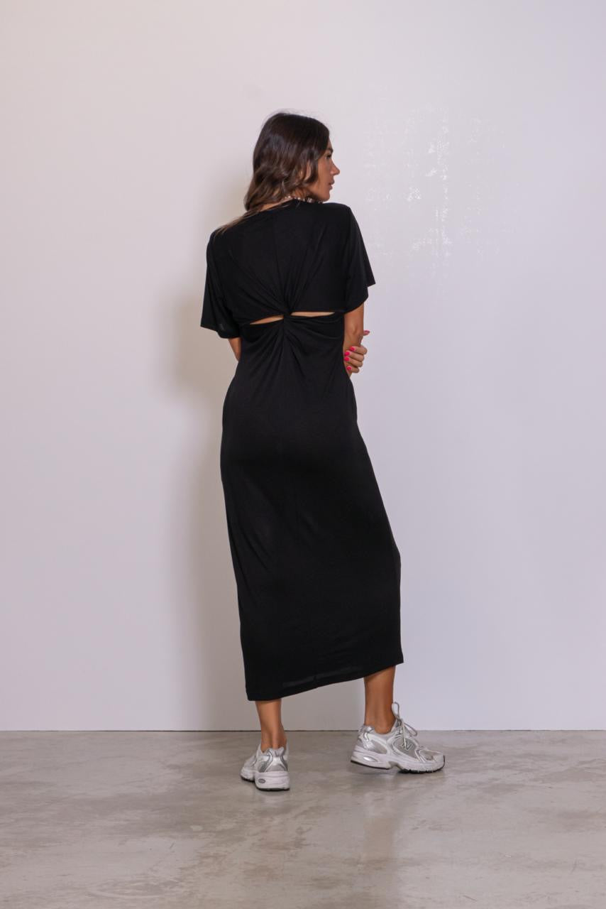 Abito Lungo Dettaglio Cut Out E Torchon Sul Retro