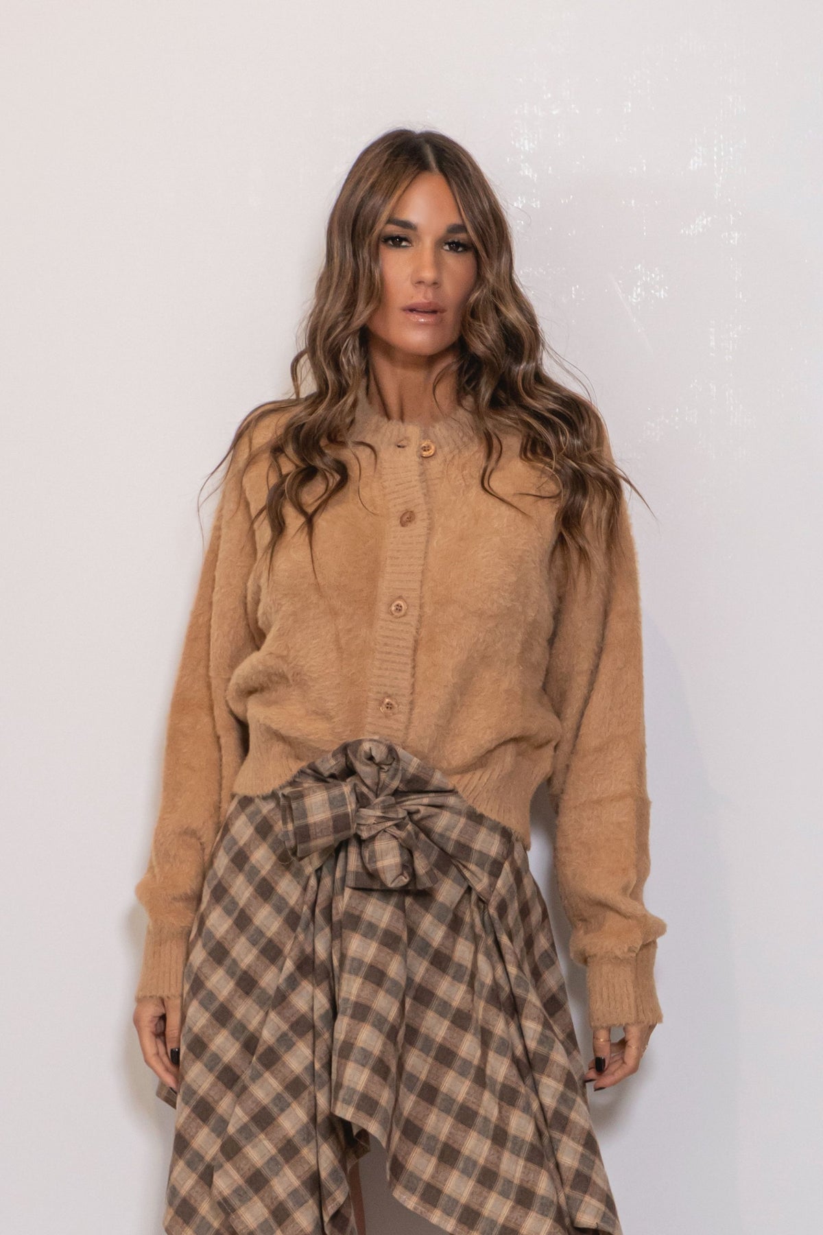 Harriet Knit O Neck Cardigan Cammello