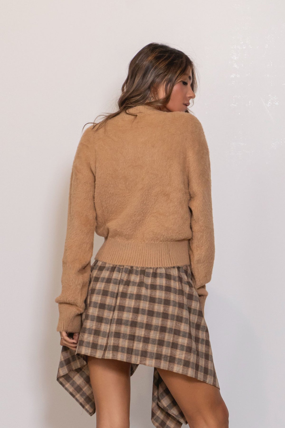 Harriet Knit O Neck Cardigan Cammello