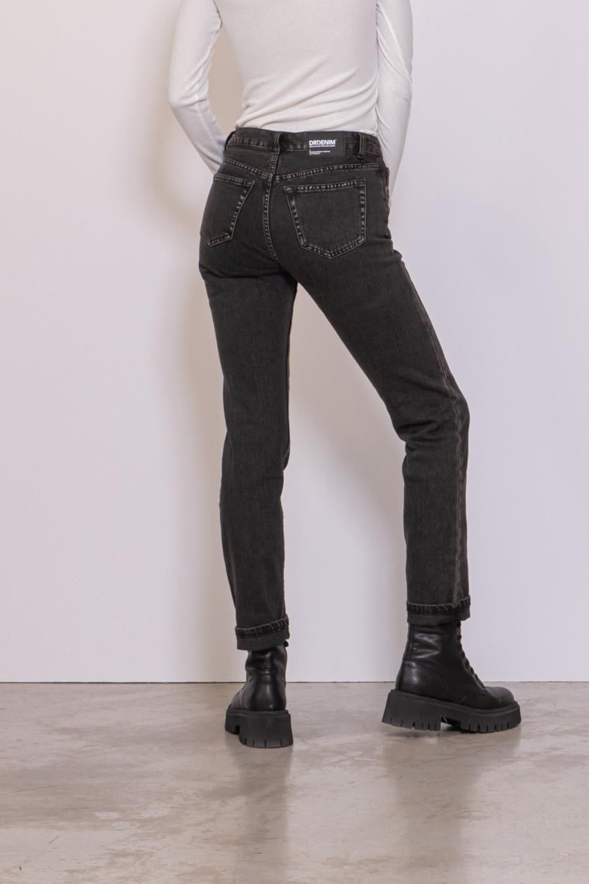 Straw Mid Slim Tar Aged Black