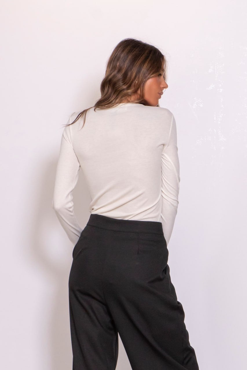 Pantalone balloon con pinces e risvolto