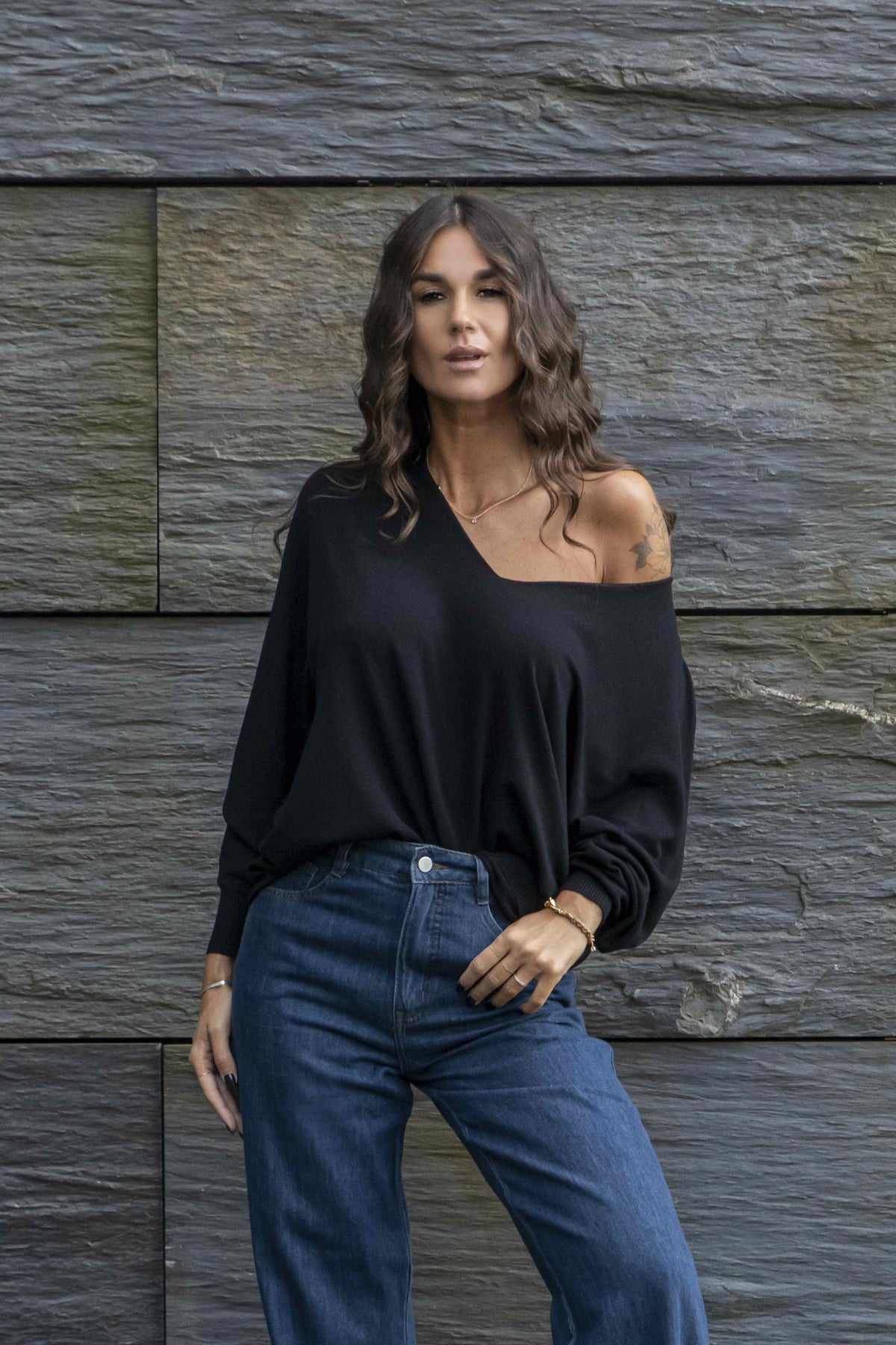 Maglia Over Con Scollo A V