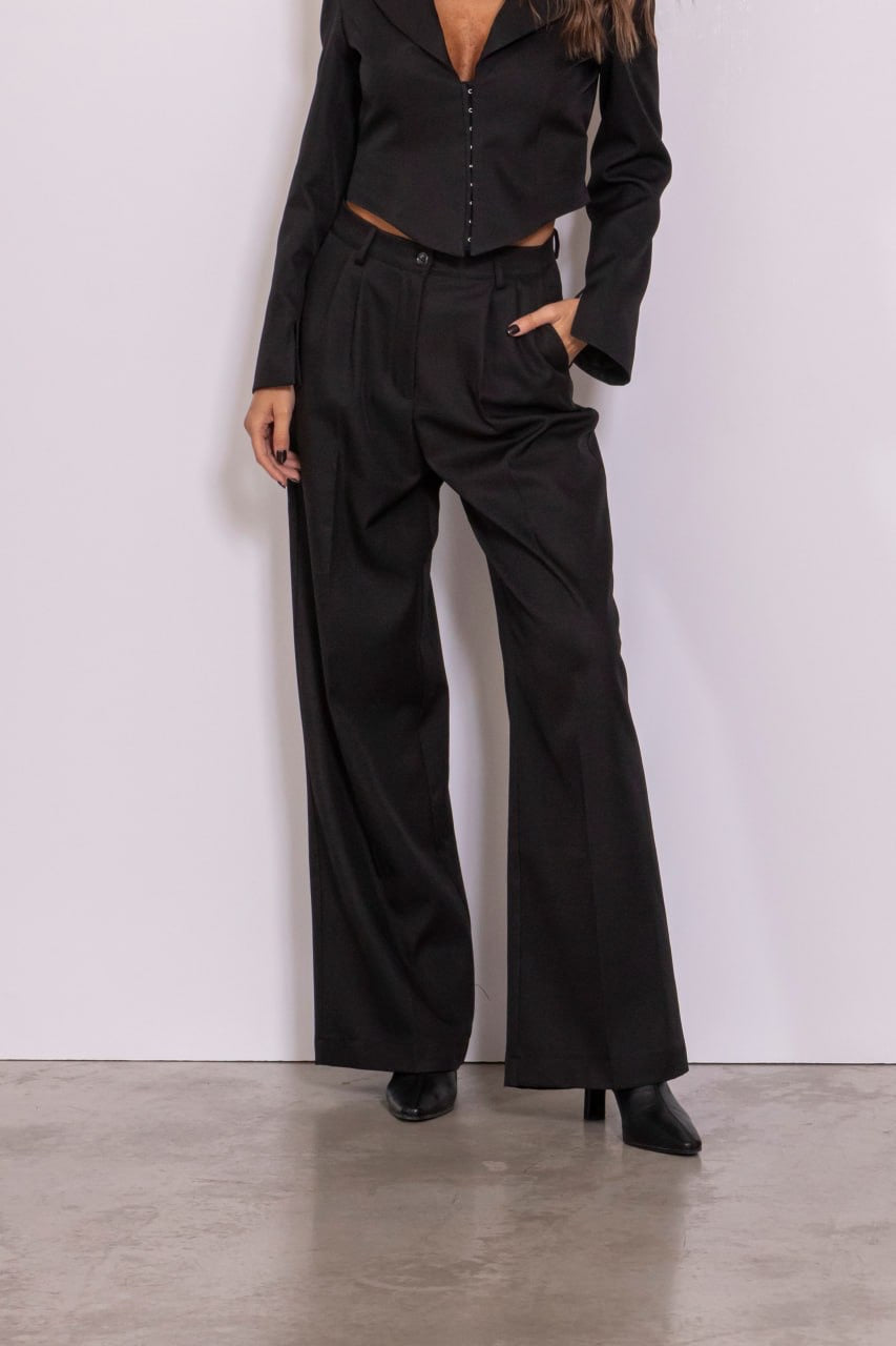 Pantalone con pinces nero