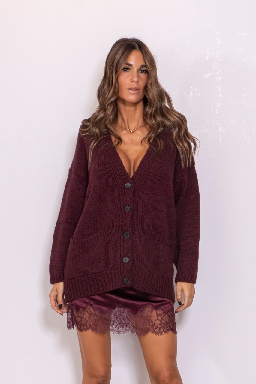 Cardigan over con bottoni