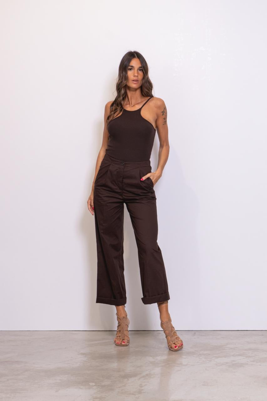 Pantalone Pinces In Popeline