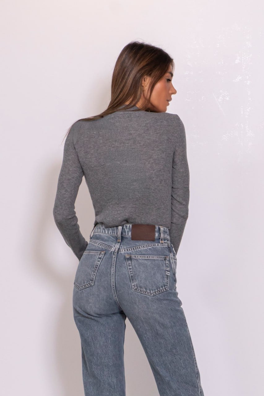 Cardigan Bicolor A Costine grigio