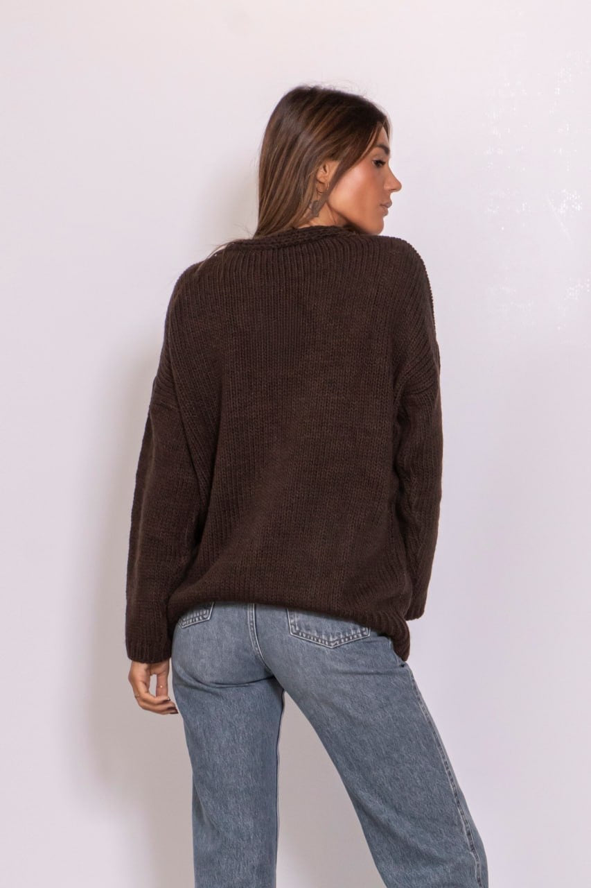 Cardigan over con bottoni