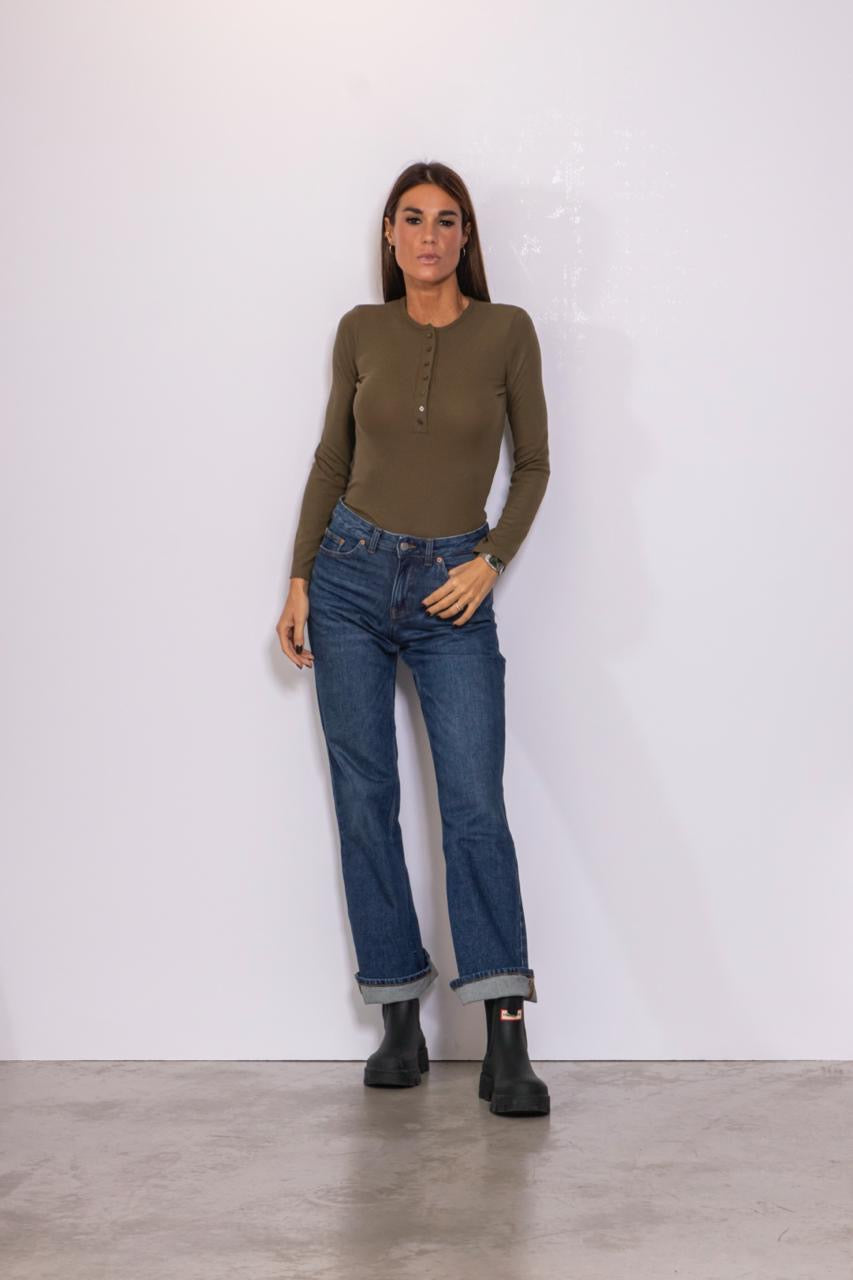 Echo High Straight Denim Jeans blu