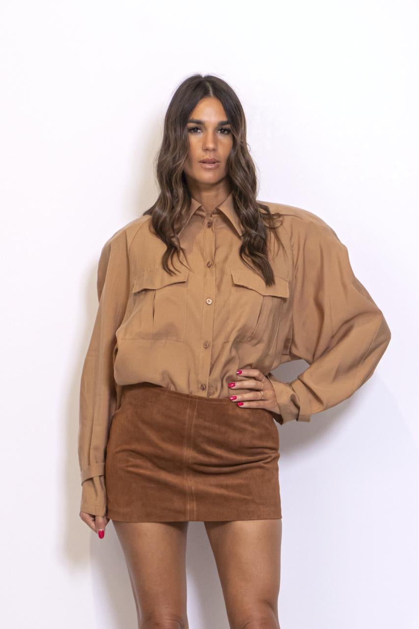 Camicia Con Tasche Applicate E Spalline Imbottite