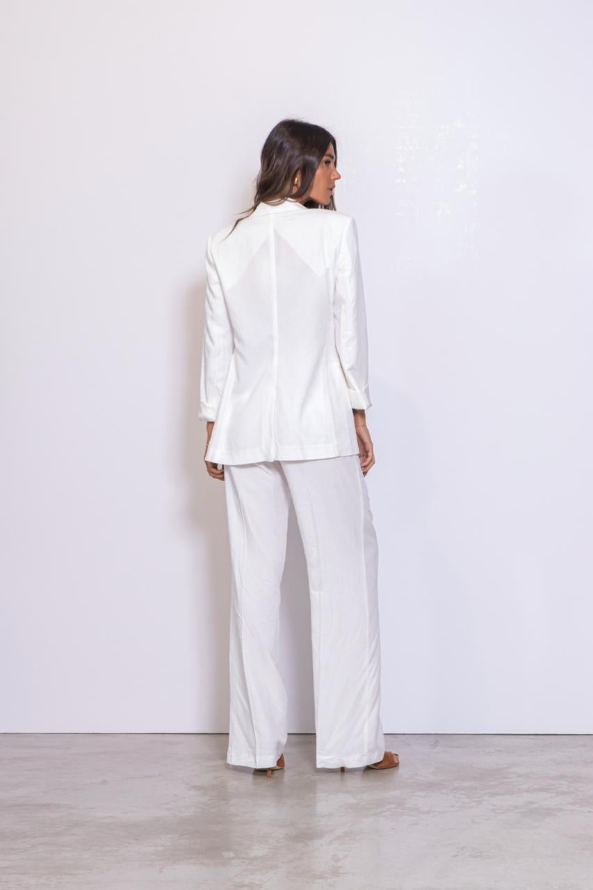 Preordine Pantalone Con Stiratura Verticale In Misto Lino
