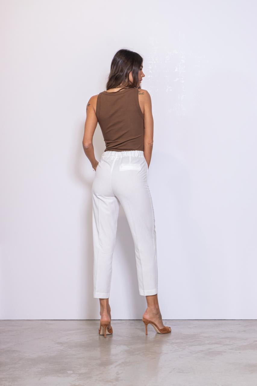 Preordine Pantalone A Sigaretta In Misto Lino