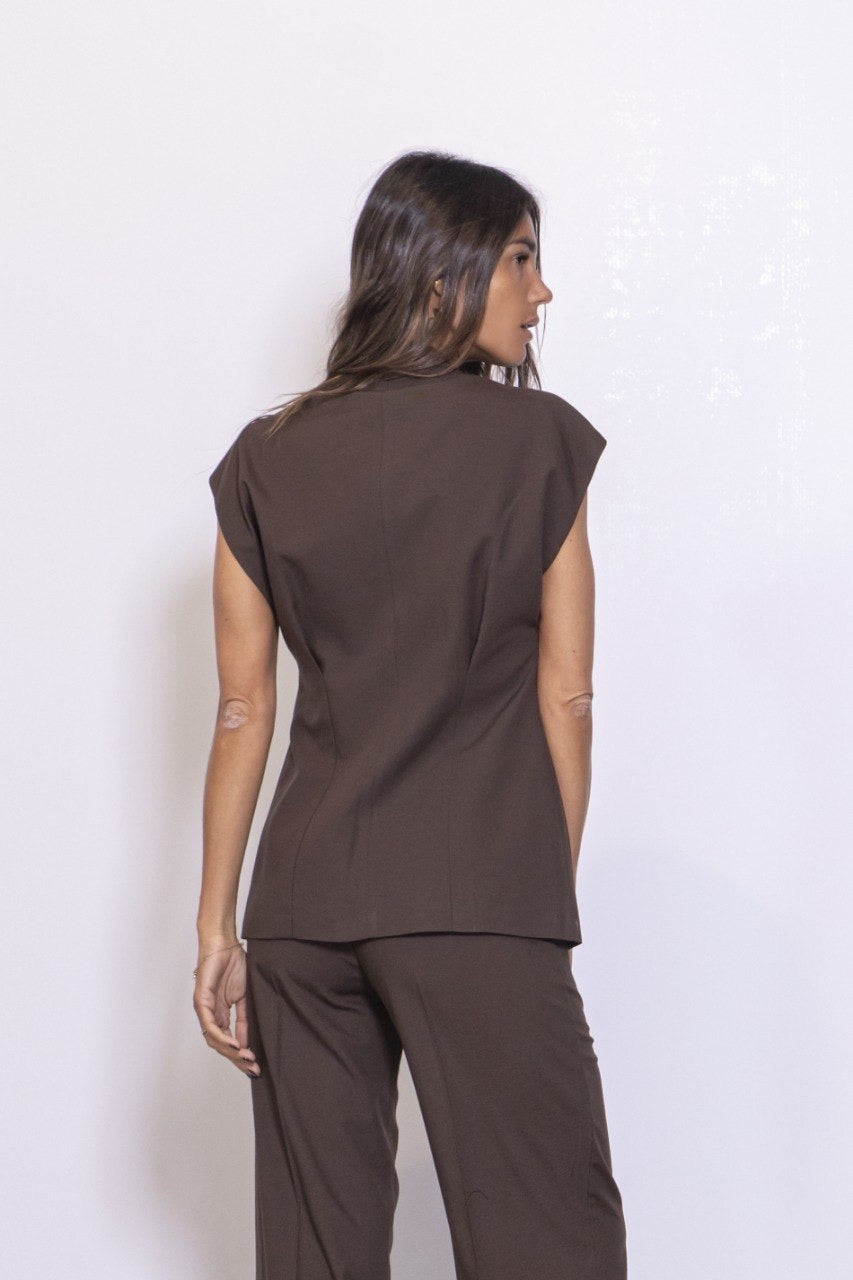 Preordine Pantalone Con Stiratura Verticale In Misto Lino