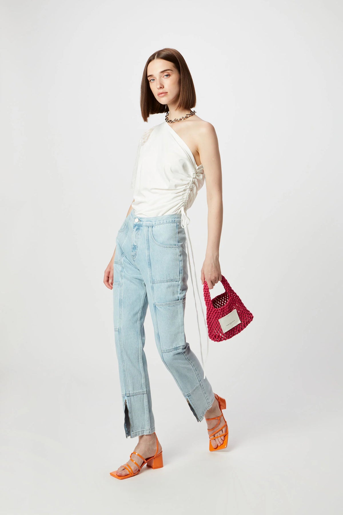 Jeans Stone Wash Con Zip