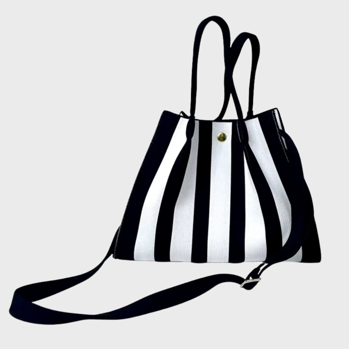 City Girl Bag A Righe Bianco/nero