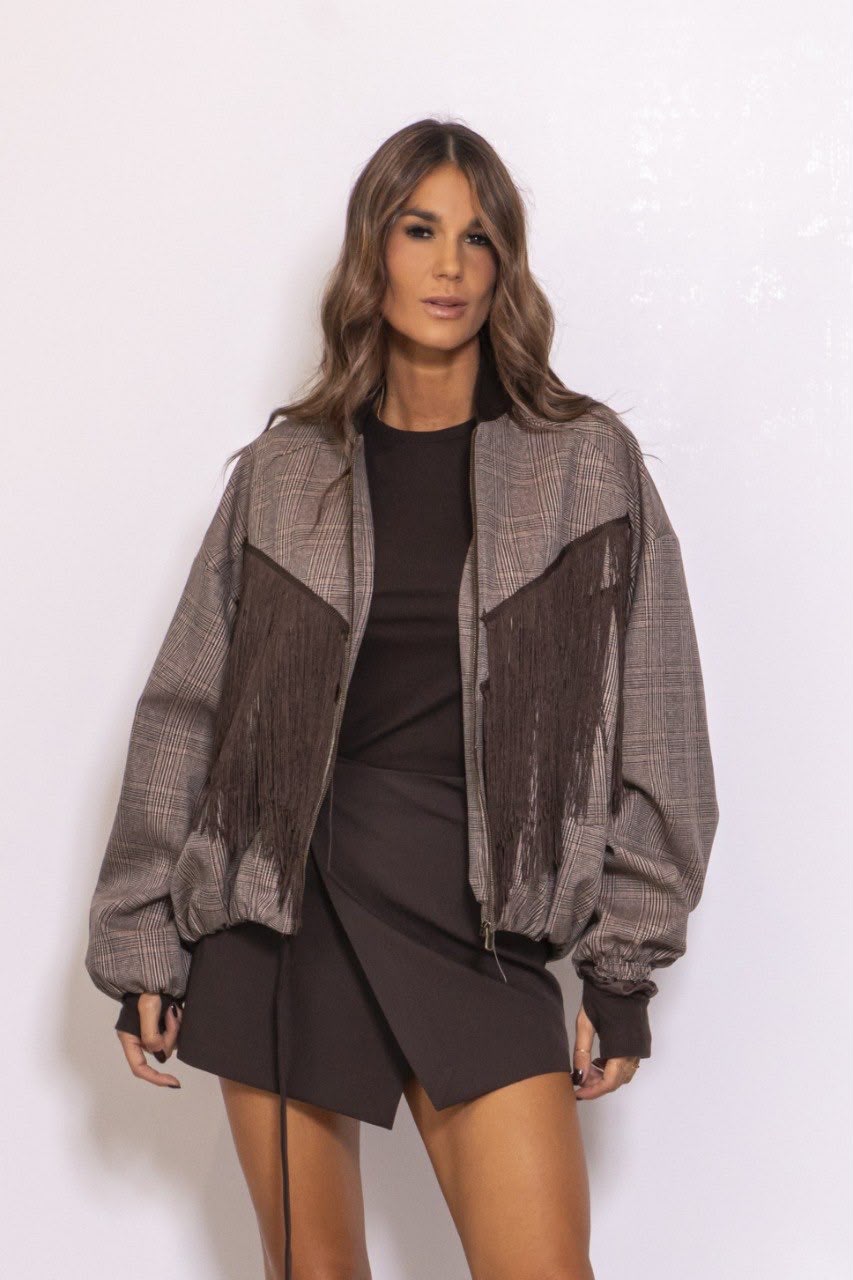 Bomber Check Con Frange