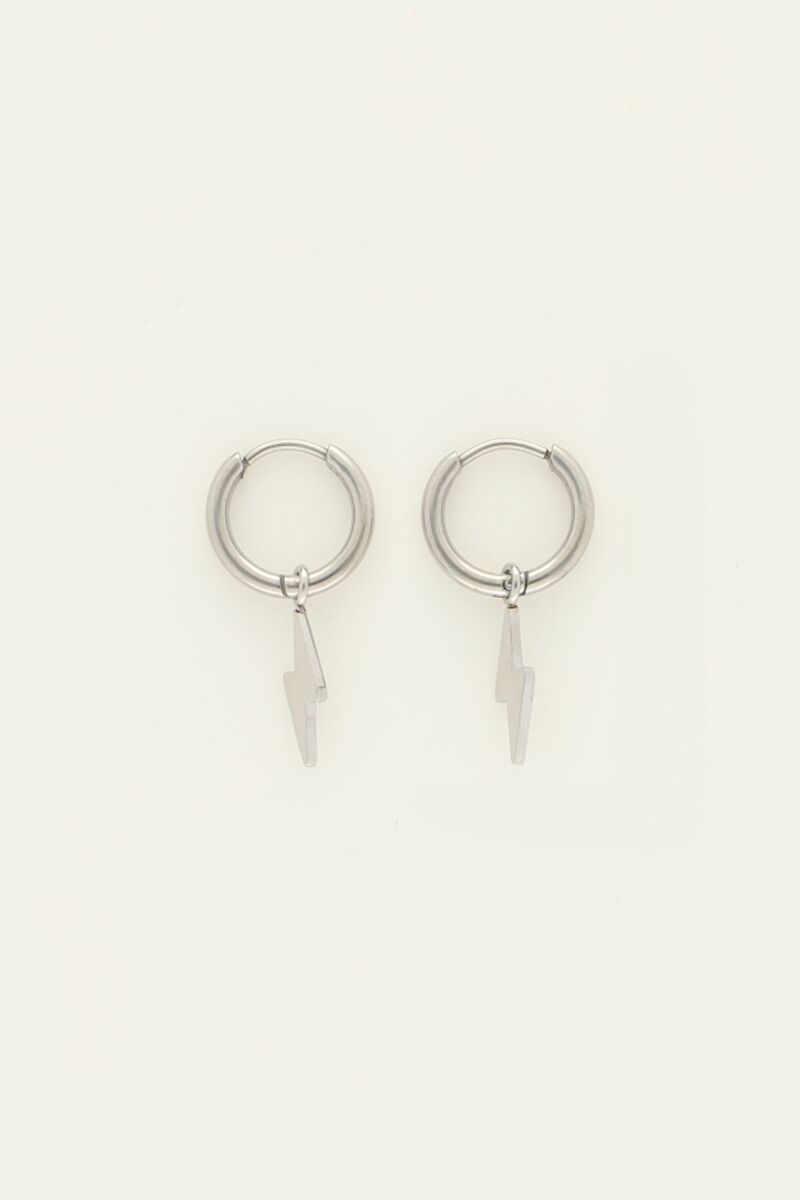 Orecchini A Cerchio Con Charm Fulmine